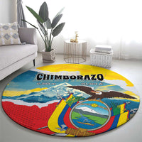 Ecuador Chimborazo Mountain Round Carpet La Sultana de Los Andes