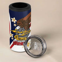 Personalized American Samoa 4 in 1 Can Cooler Tumbler Amerika Samoa Bald Eagle