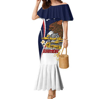 Personalized American Samoa Family Matching Mermaid Dress and Hawaiian Shirt Amerika Samoa Bald Eagle