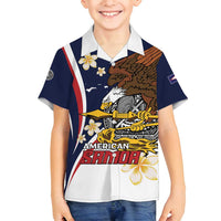 Personalized American Samoa Family Matching Off Shoulder Short Dress and Hawaiian Shirt Amerika Samoa Bald Eagle