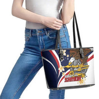American Samoa Leather Tote Bag Amerika Samoa Bald Eagle