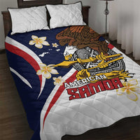 American Samoa Quilt Bed Set Amerika Samoa Bald Eagle