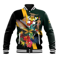 Jamaica Hummingbird Baseball Jacket Jumieka Tropical - Wonder Print Shop