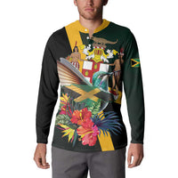 Jamaica Hummingbird Button Sweatshirt Jumieka Tropical - Wonder Print Shop