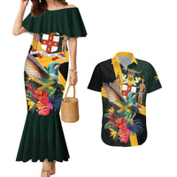 Jamaica Hummingbird Couples Matching Mermaid Dress and Hawaiian Shirt Jumieka Tropical - Wonder Print Shop