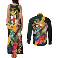 Jamaica Hummingbird Couples Matching Tank Maxi Dress and Long Sleeve Button Shirt Jumieka Tropical - Wonder Print Shop