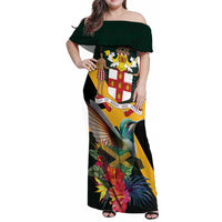 Jamaica Hummingbird Family Matching Off Shoulder Maxi Dress and Hawaiian Shirt Jumieka Tropical - Wonder Print Shop