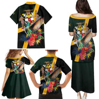 Jamaica Hummingbird Family Matching Puletasi and Hawaiian Shirt Jumieka Tropical - Wonder Print Shop