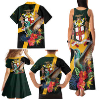 Jamaica Hummingbird Family Matching Tank Maxi Dress and Hawaiian Shirt Jumieka Tropical - Wonder Print Shop