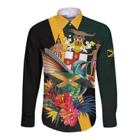 Jamaica Hummingbird Long Sleeve Button Shirt Jumieka Tropical - Wonder Print Shop
