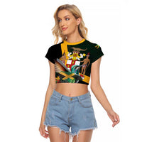 Jamaica Hummingbird Raglan Cropped T Shirt Jumieka Tropical - Wonder Print Shop
