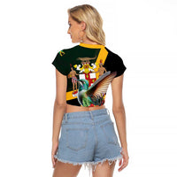 Jamaica Hummingbird Raglan Cropped T Shirt Jumieka Tropical - Wonder Print Shop