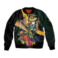 Jamaica Hummingbird Sleeve Zip Bomber Jacket Jumieka Tropical - Wonder Print Shop