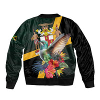Jamaica Hummingbird Sleeve Zip Bomber Jacket Jumieka Tropical - Wonder Print Shop