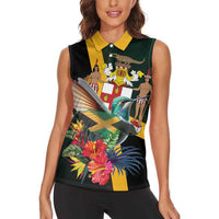 Jamaica Hummingbird Women Sleeveless Polo Shirt Jumieka Tropical - Wonder Print Shop