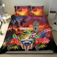 Puerto Rico Coqui Frog Sunset Bedding Set Isla Del Encanto Tropical Vibe - Wonder Print Shop