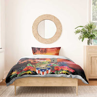 Puerto Rico Coqui Frog Sunset Bedding Set Isla Del Encanto Tropical Vibe - Wonder Print Shop