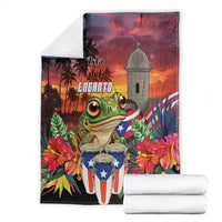 Puerto Rico Coqui Frog Sunset Blanket Isla Del Encanto Tropical Vibe - Wonder Print Shop