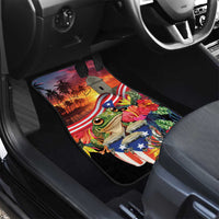 Puerto Rico Coqui Frog Sunset Car Mats Isla Del Encanto Tropical Vibe - Wonder Print Shop