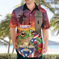 Puerto Rico Coqui Frog Sunset Hawaiian Shirt Isla Del Encanto Tropical Vibe - Wonder Print Shop