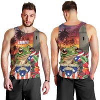 Puerto Rico Coqui Frog Sunset Men Tank Top Isla Del Encanto Tropical Vibe - Wonder Print Shop