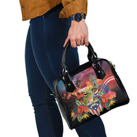 Puerto Rico Coqui Frog Sunset Shoulder Handbag Isla Del Encanto Tropical Vibe - Wonder Print Shop