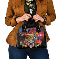 Puerto Rico Coqui Frog Sunset Shoulder Handbag Isla Del Encanto Tropical Vibe - Wonder Print Shop