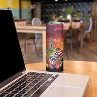 Puerto Rico Coqui Frog Sunset Skinny Tumbler Isla Del Encanto Tropical Vibe - Wonder Print Shop