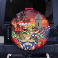 Puerto Rico Coqui Frog Sunset Spare Tire Cover Isla Del Encanto Tropical Vibe - Wonder Print Shop
