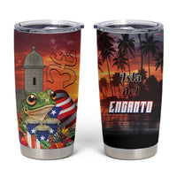 Puerto Rico Coqui Frog Sunset Tumbler Cup Isla Del Encanto Tropical Vibe - Wonder Print Shop