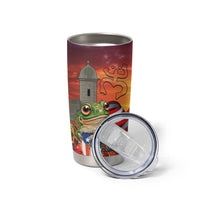 Puerto Rico Coqui Frog Sunset Tumbler Cup Isla Del Encanto Tropical Vibe - Wonder Print Shop