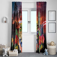 Puerto Rico Coqui Frog Sunset Window Curtain Isla Del Encanto Tropical Vibe - Wonder Print Shop