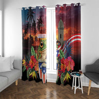 Puerto Rico Coqui Frog Sunset Window Curtain Isla Del Encanto Tropical Vibe - Wonder Print Shop