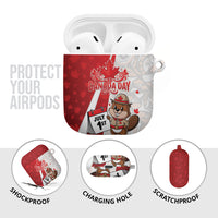 Canada Day AirPods Case Beaver Mountie Maple Leaves