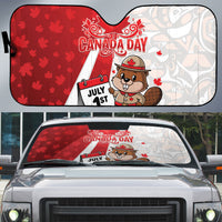 Canada Day Auto Sun Shade Beaver Mountie Maple Leaves