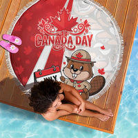 Canada Day Beach Blanket Beaver Mountie Maple Leaves