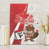 Canada Day Canvas Wall Art Beaver Mountie Maple Leaves