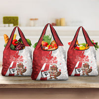 Canada Day Grocery Bag Beaver Mountie Maple Leaves