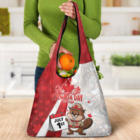 Canada Day Grocery Bag Beaver Mountie Maple Leaves
