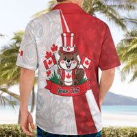 Personalised Canada Day Hawaiian Shirt Beaver Mountie Maple Leaves