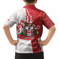 Personalised Canada Day Kid Hawaiian Shirt Beaver Mountie Maple Leaves LT01