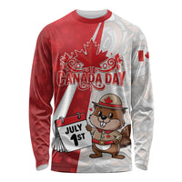 Personalised Canada Day Long Sleeve Shirt Beaver Mountie Maple Leaves