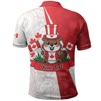 Personalised Canada Day Polo Shirt Beaver Mountie Maple Leaves