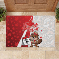 Canada Day Rubber Doormat Beaver Mountie Maple Leaves