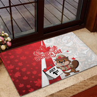 Canada Day Rubber Doormat Beaver Mountie Maple Leaves