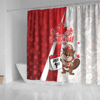 Canada Day Shower Curtain Beaver Mountie Maple Leaves