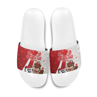 Canada Day Slide Sandals Beaver Mountie Maple Leaves