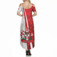 Personalised Canada Day Summer Maxi Dress Beaver Mountie Maple Leaves