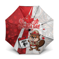 Canada Day Umbrella Beaver Mountie Maple Leaves