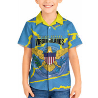 Personalized US Virgin Islands Hawaiian Shirt Grunge Stylized